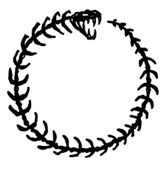 vector illustration of a poisonous snake skeleton forming a circle.eps
