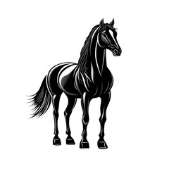 Obraz premium Design of black horse icon logo illustration isolated on white background