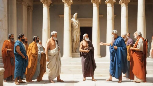 Ancient Greek philosophers discussing