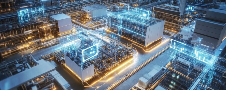 Smart factory showcasing modular production units, enhancing efficiency and innovation in modern manufacturing processes.