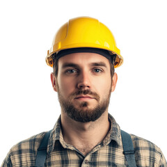Young Construction Worker with Hard Hat Portrait