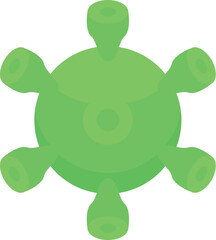 Green virus cell showing receptors, suitable for medical or science projects