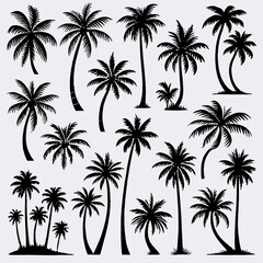art, illustration, vector, image, wallpaper, art image palm tree, palm trees vector black and white	