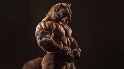 Bodybuilder Marmot in Action: Muscular and Strong Animal with Fitness and Athleticism Concepts. Powerful and Athletic Marmot Displaying Strength and Fitness.