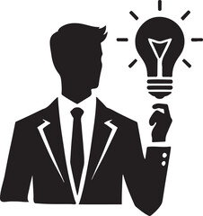business man with bulb idea