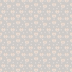 seamless pattern cute bear bear nursery, kids pattern design, vector 