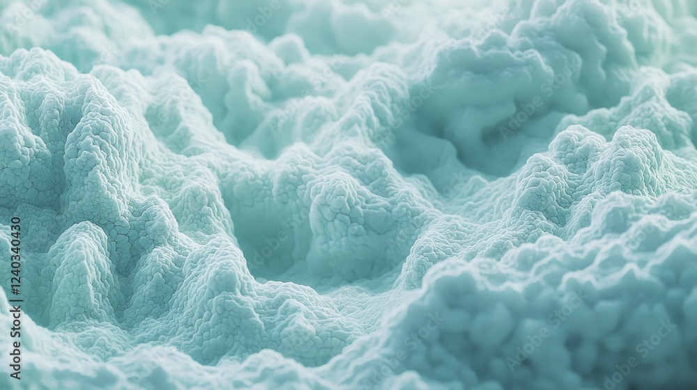 Poster abstract textured background of soft waves and undulating patterns in shades of light blue and mint 