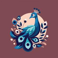 vector image of beautiful peacock