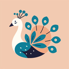 vector image of beautiful peacock