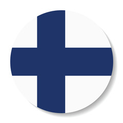Obraz premium Finland flag. Button flag icon. Standard color. Circle icon flag. Computer illustration. Digital illustration. Vector illustration.