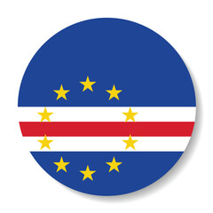 Cape Verde flag. Button flag icon. Standard color. Circle icon flag. Computer illustration. Digital illustration. Vector illustration.