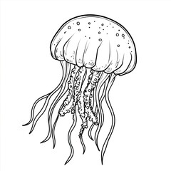 Jellyfish Anatomy Labeled Diagram for Marine Coloring Book