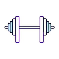 blue dumbbell isolated on white