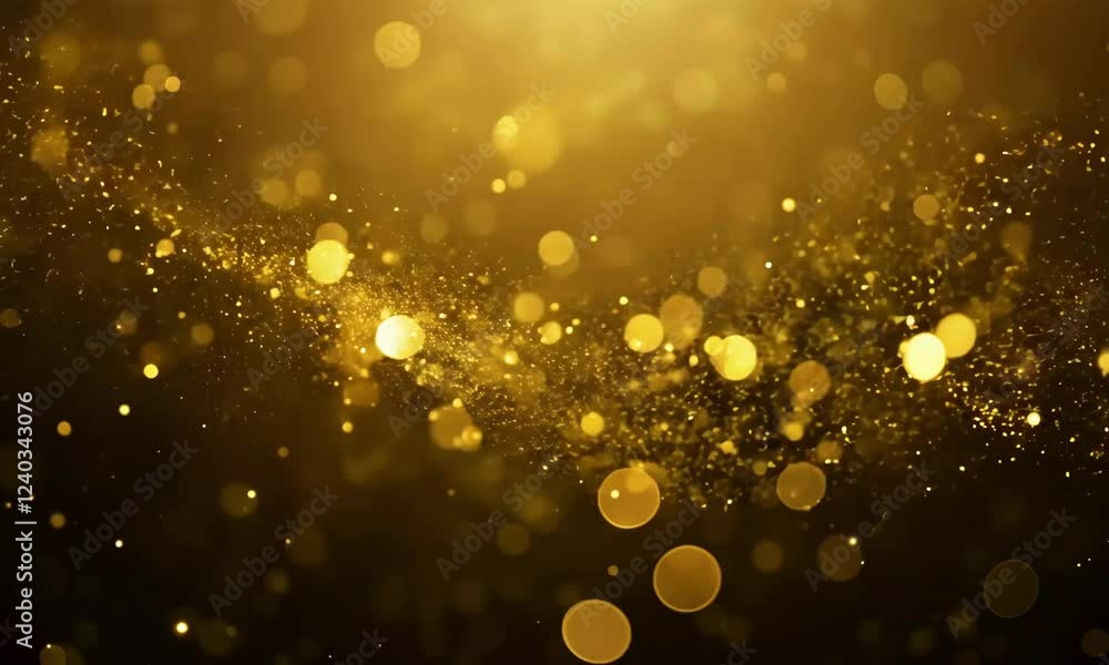 Poster gold bokeh glitter background particles loop video