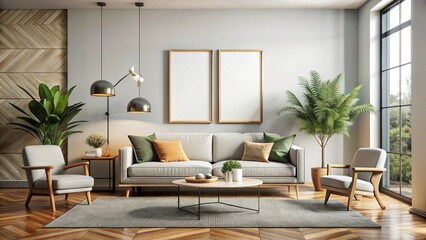 Luxurious interior living room in a beautiful house