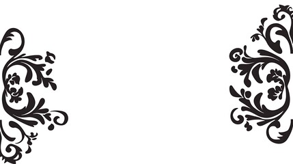 Elegant floral corner design, white background, invitation template