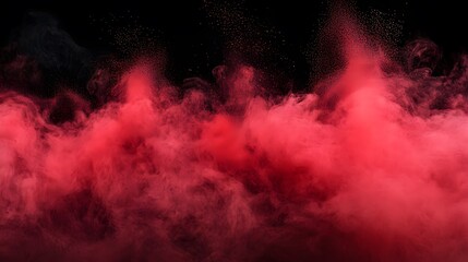 Abstract Red Powder Explosion on Black Background