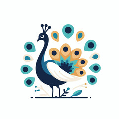 vector image of beautiful peacock