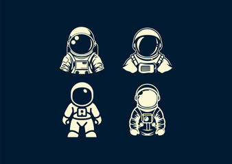 Vector illustration of Astronaut Logo Design