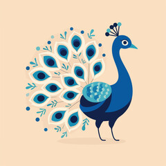 vector image of beautiful peacock