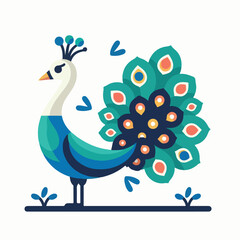vector image of beautiful peacock