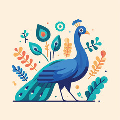 vector image of beautiful peacock