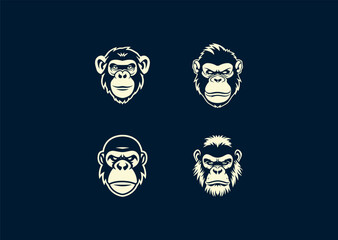 Vector illustration of Ape Head Logo Design