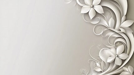Elegant floral design, gray background, invitation
