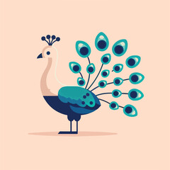 vector image of beautiful peacock