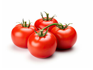 Four Ripe Red Tomatoes on the Vine