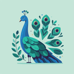 vector image of beautiful peacock