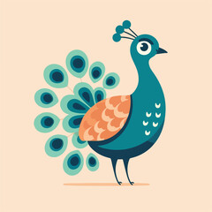 vector image of beautiful peacock
