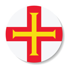 Obraz premium Guernsey circle flag. Button flag icon. Standard color. Circle icon flag. Computer illustration. Digital illustration. Vector illustration.