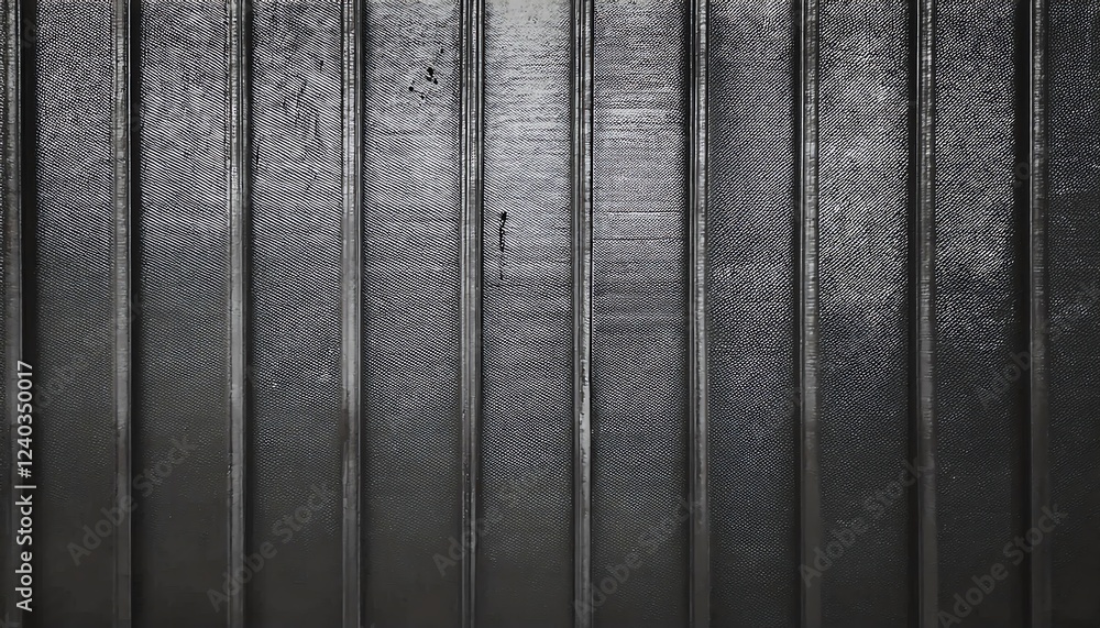 Poster a textured black surface with vertical lines, creating a sleek, modern aesthetic suitable for backgr