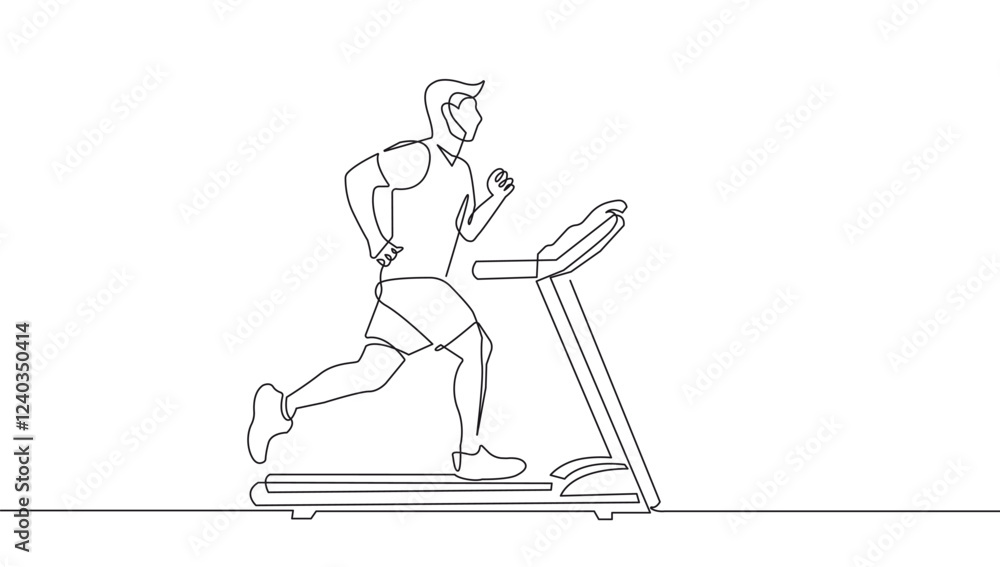 Poster man runner continuous line art drawing. running sport abstract one line vector illustration. minimal