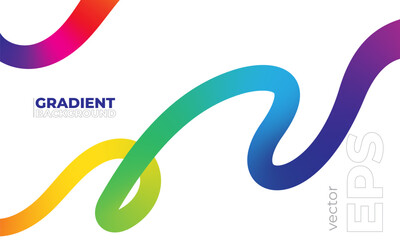 Obraz premium Abstract Celebration Background with Color Lines. Curve Shape Color Lines. Swirl Elements with Gradients. Wavy shape with Rainbow colors.with Squiggly Spiral Ribbon. 