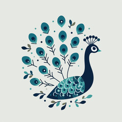 vector image of beautiful peacock