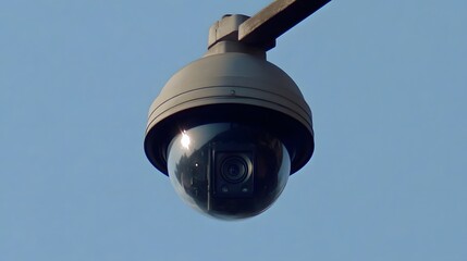 Outdoor Dome Security Camera Clear Blue Sky