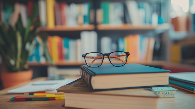 of a reference guide on a desk filled with study materials, showcasing academic resources.