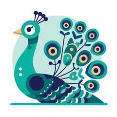vector image of beautiful peacock