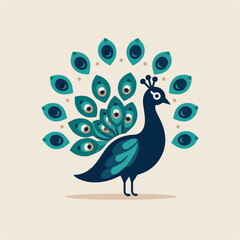 vector image of beautiful peacock