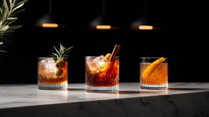 Chic Vermouth Day Elegance Artisan Cocktails on Marble - Luxury Hospitality and Spring Event Styling for Upscale Bar Experiences