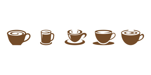 Professional Coffee Cup Icons Silhouette Vector Illustration
