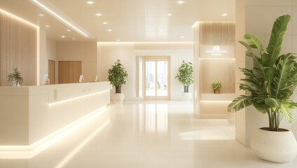 Serene Minimalist Hotel Lobby Design