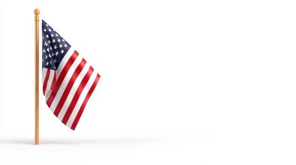 Fototapeta premium American Flag on White Background