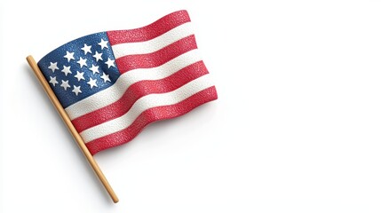 Obraz premium American Flag on White Background
