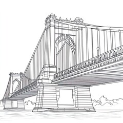 Famous Bridges Architecture Fun Coloring Page for Kids