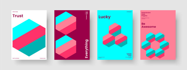 Fototapeta premium Creative Book Cover Layout. Geometric Business Presentation Design. Isolated Poster Template. Report. Banner. Brochure. Background. Flyer. Pamphlet. Notebook. Magazine. Catalog. Advertising