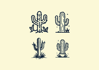 Vector illustration of Cactus Logo Design