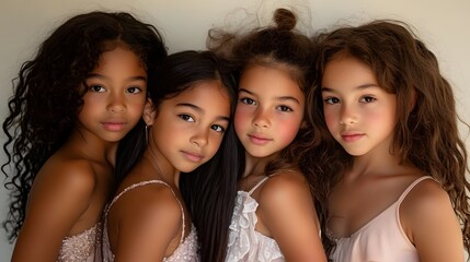 a group of girls posing against racism